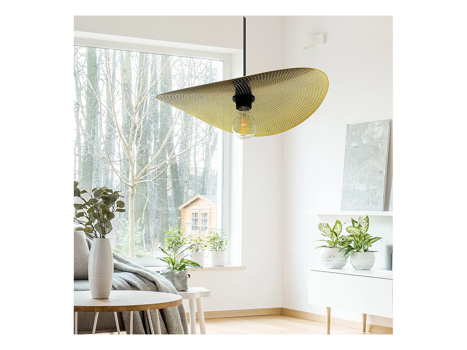 Lampe Suspendue Toolight App1470-1Cp Black Brush Gold