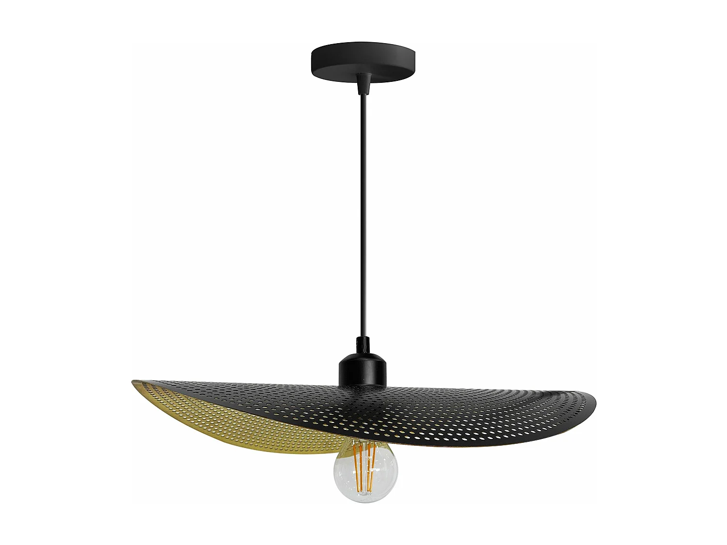 Lampe Suspendue Toolight App1470-1Cp Black Brush Gold
