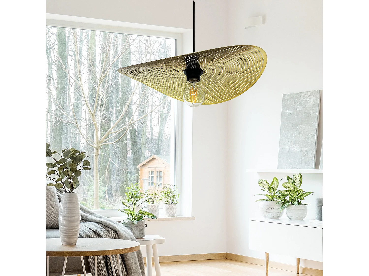 Lampe Suspendue Toolight App1470-1Cp Black Brush Gold