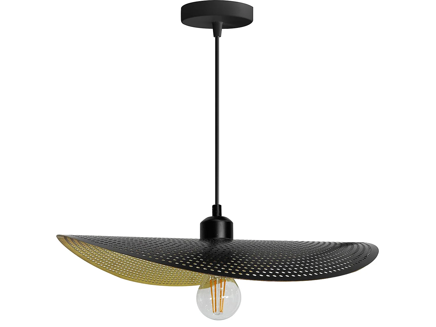 Lampe Suspendue Toolight App1470-1Cp Black Brush Gold