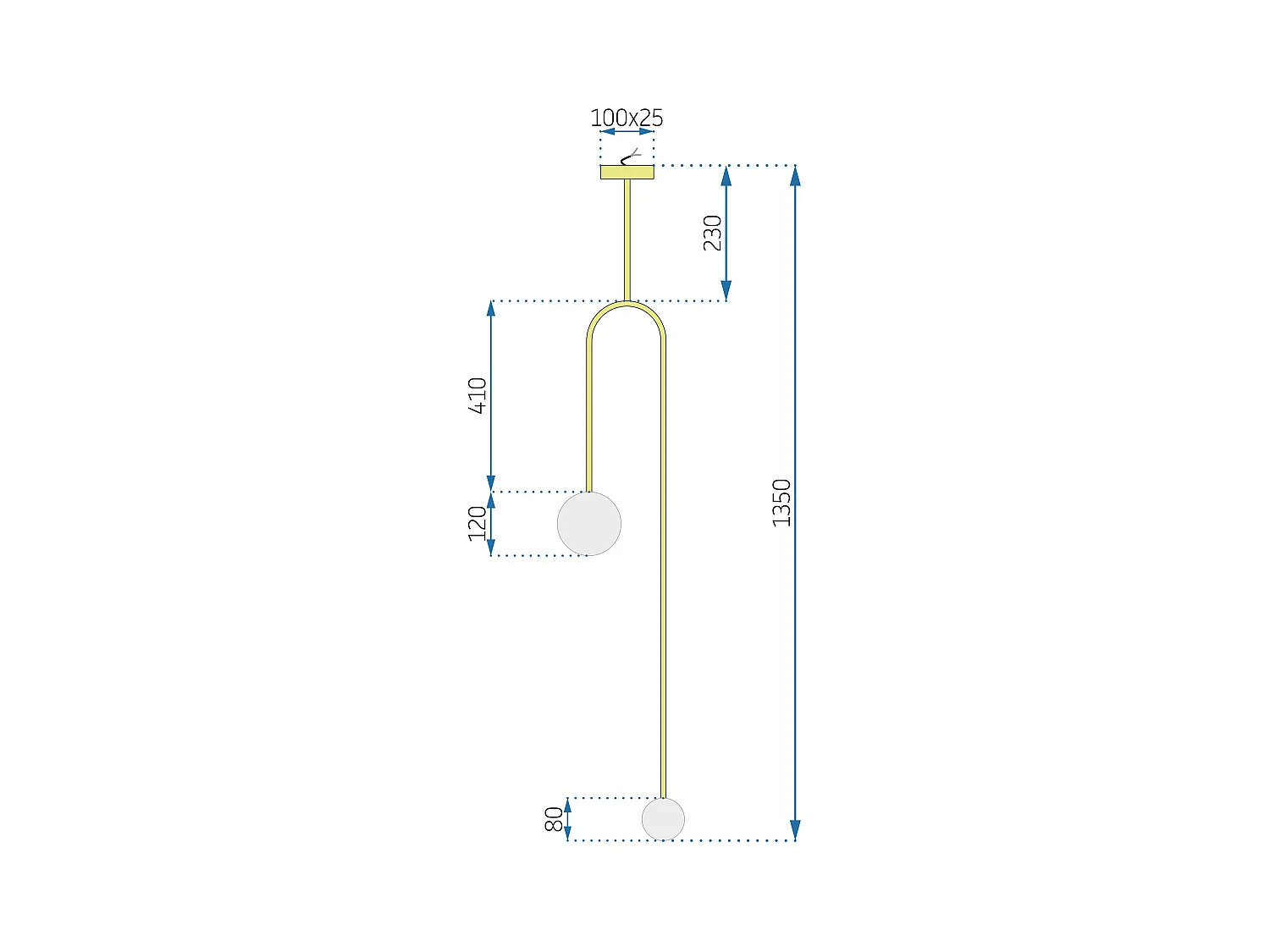 Lampe Suspendue Toolight App964-2Cp Gold