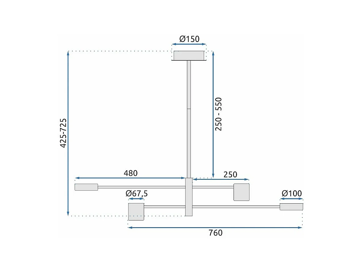 Lampe Suspendue Toolight App596-4C Black
