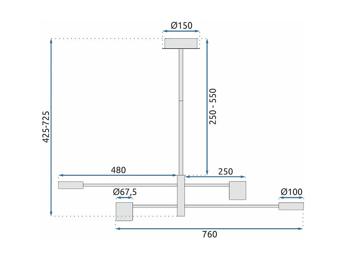 Lampe Suspendue Toolight App596-4C Black