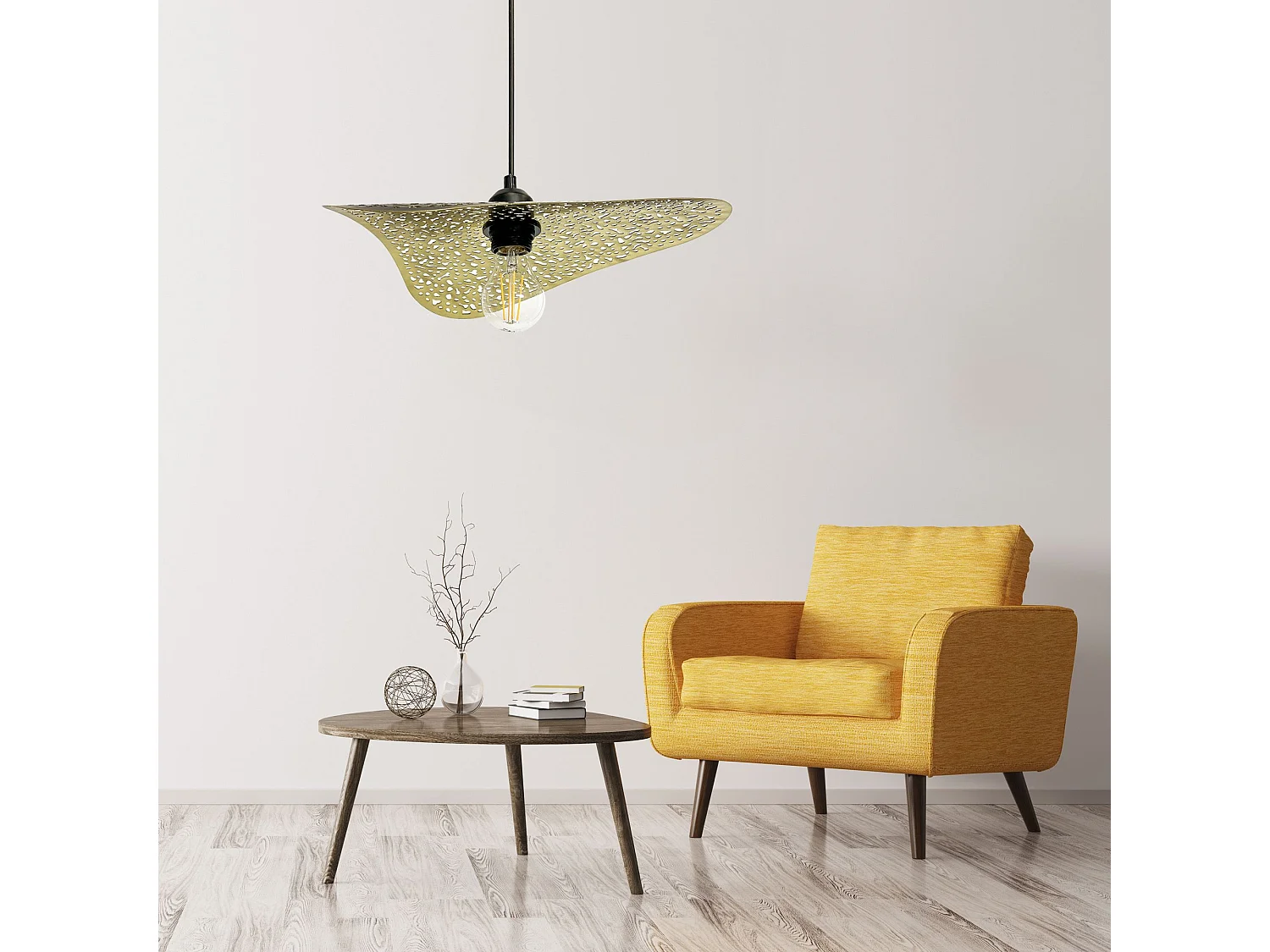 Lampe Suspendue Toolight App1467-1Cp Black Gold