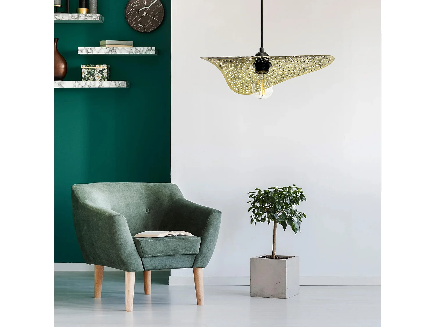 Lampe Suspendue Toolight App1467-1Cp Black Gold