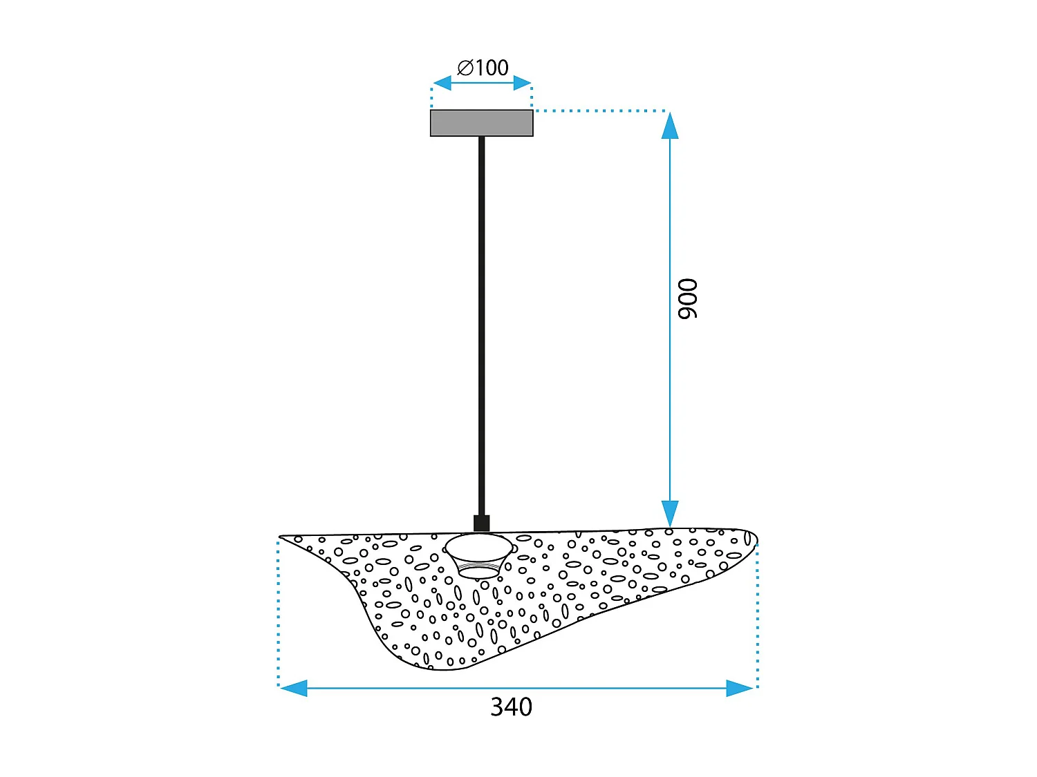 Lampe Suspendue Toolight App1467-1Cp Black Gold