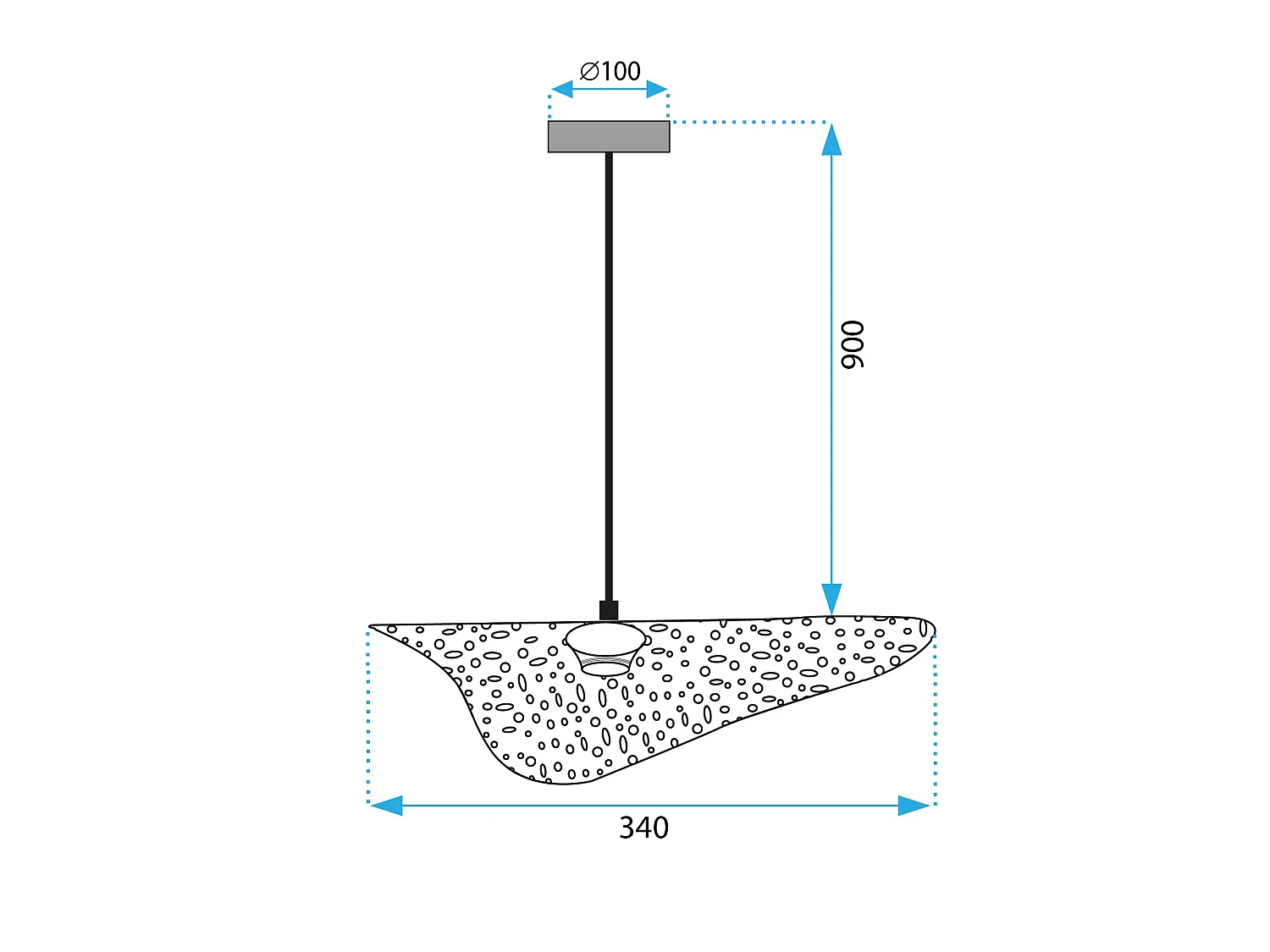 Lampe Suspendue Toolight App1467-1Cp Black Gold