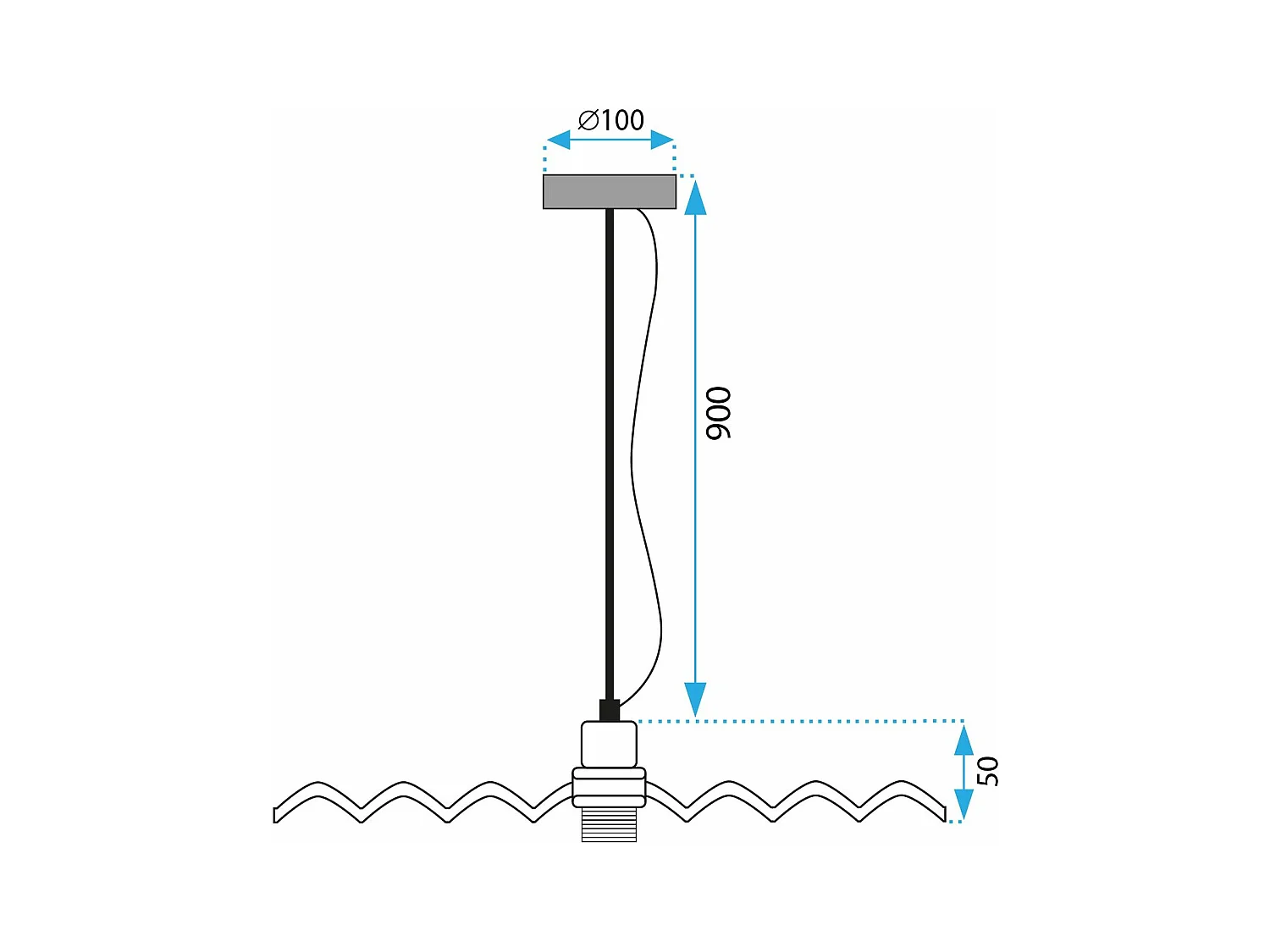 Lampe Suspendue Toolight App1456-1Cp 30Cm Blue