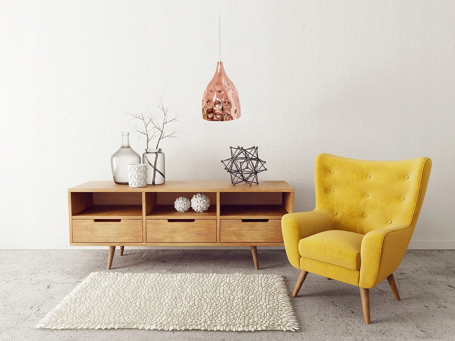 Candeeiro Suspenso Toolight App276-1Cp Rose Gold