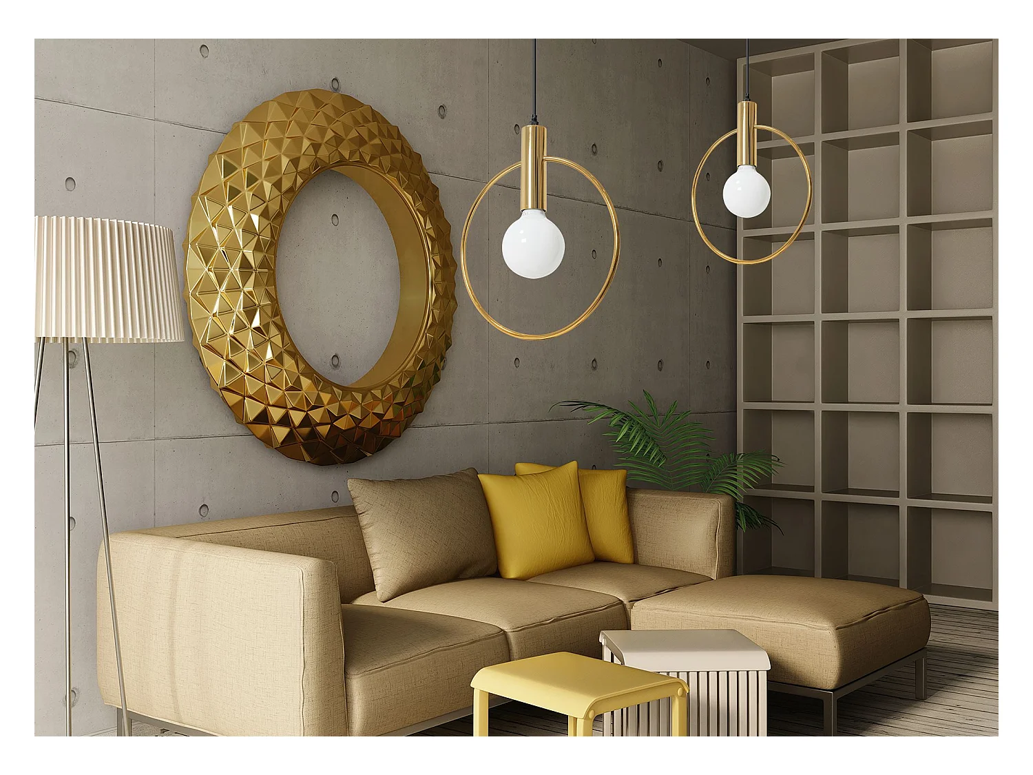 Lampe Suspendue Toolight App485-1Cp Gold