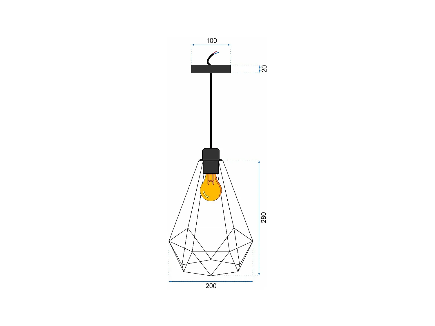 Lampe Suspendue Toolight 180986 Reno Black