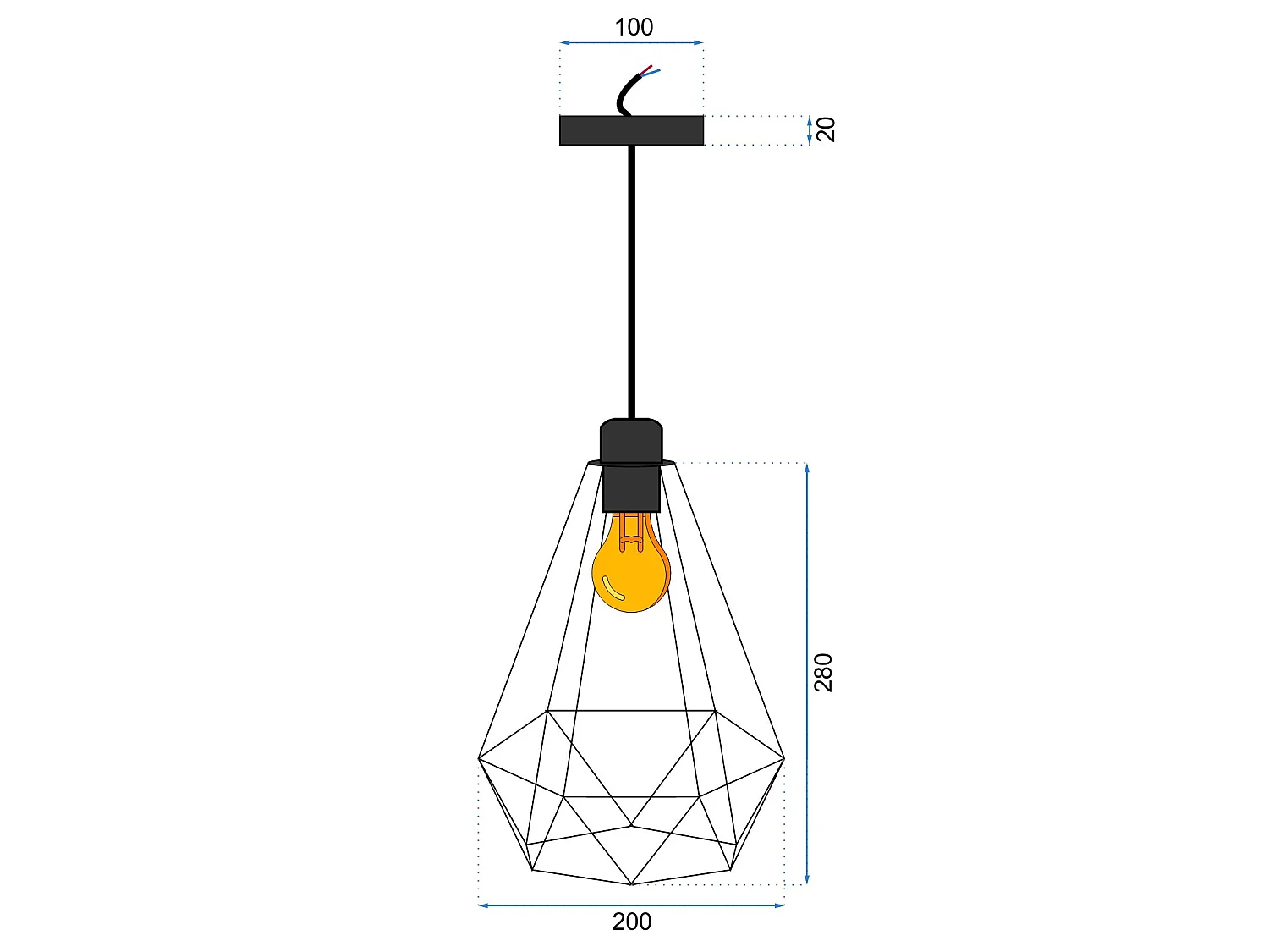 Lampada Toolight 180986 Reno Black