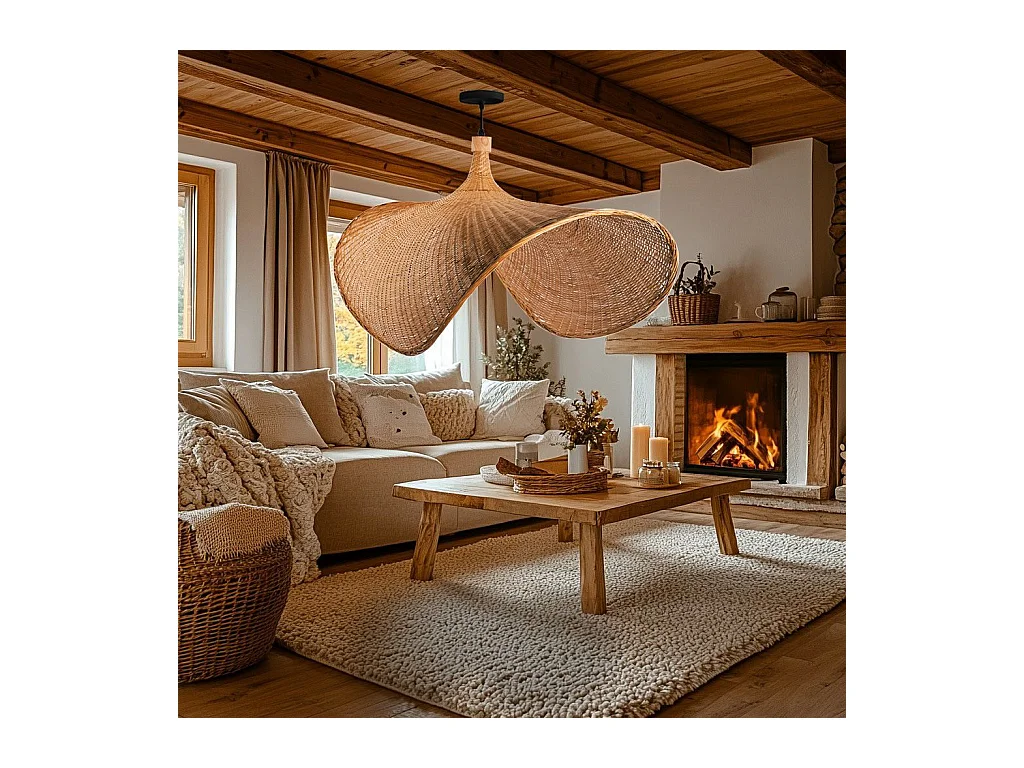 Lampe Suspendue Toolight App1640-1C Boho 100Cm Beige