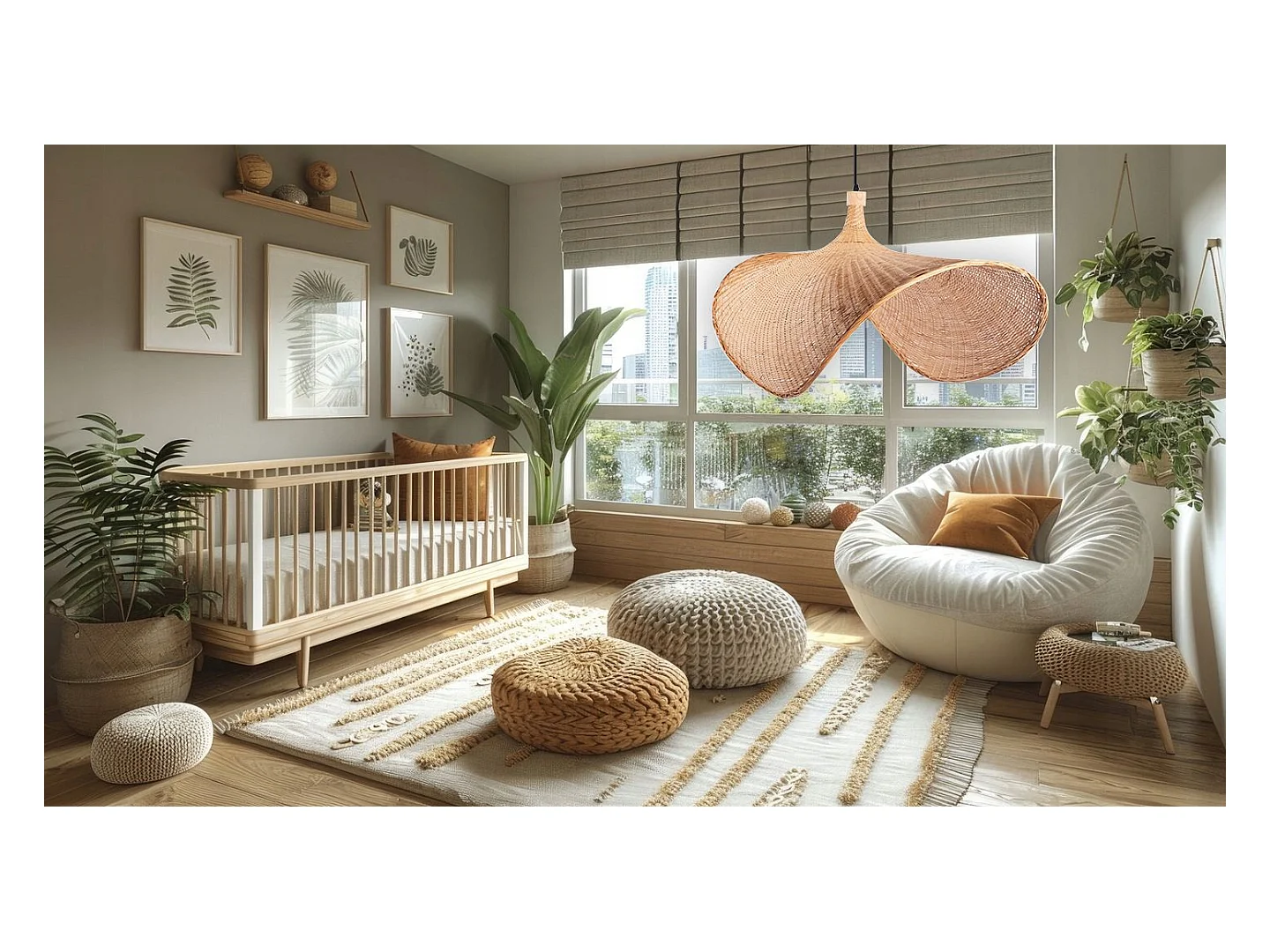 Lampe Suspendue Toolight App1640-1C Boho 100Cm Beige