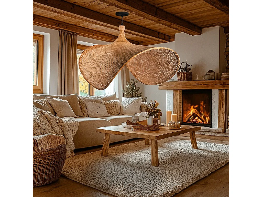 Candeeiro Suspenso Toolight App1640-1C Boho 100Cm Beige