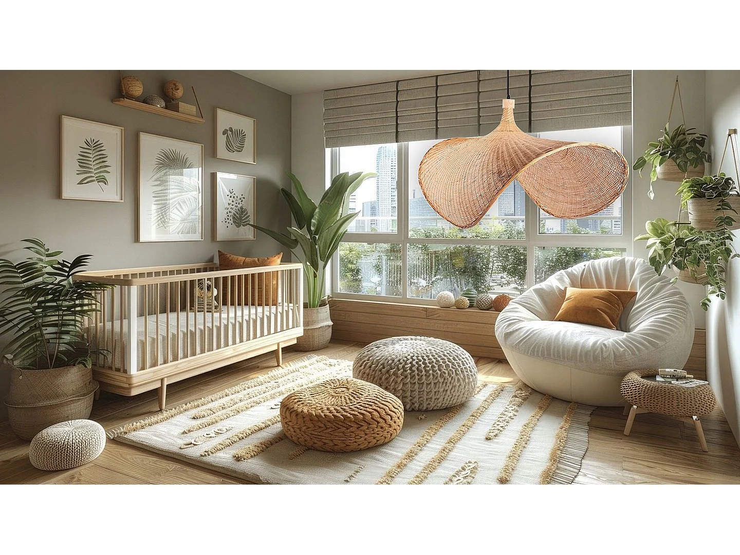 Candeeiro Suspenso Toolight App1640-1C Boho 100Cm Beige