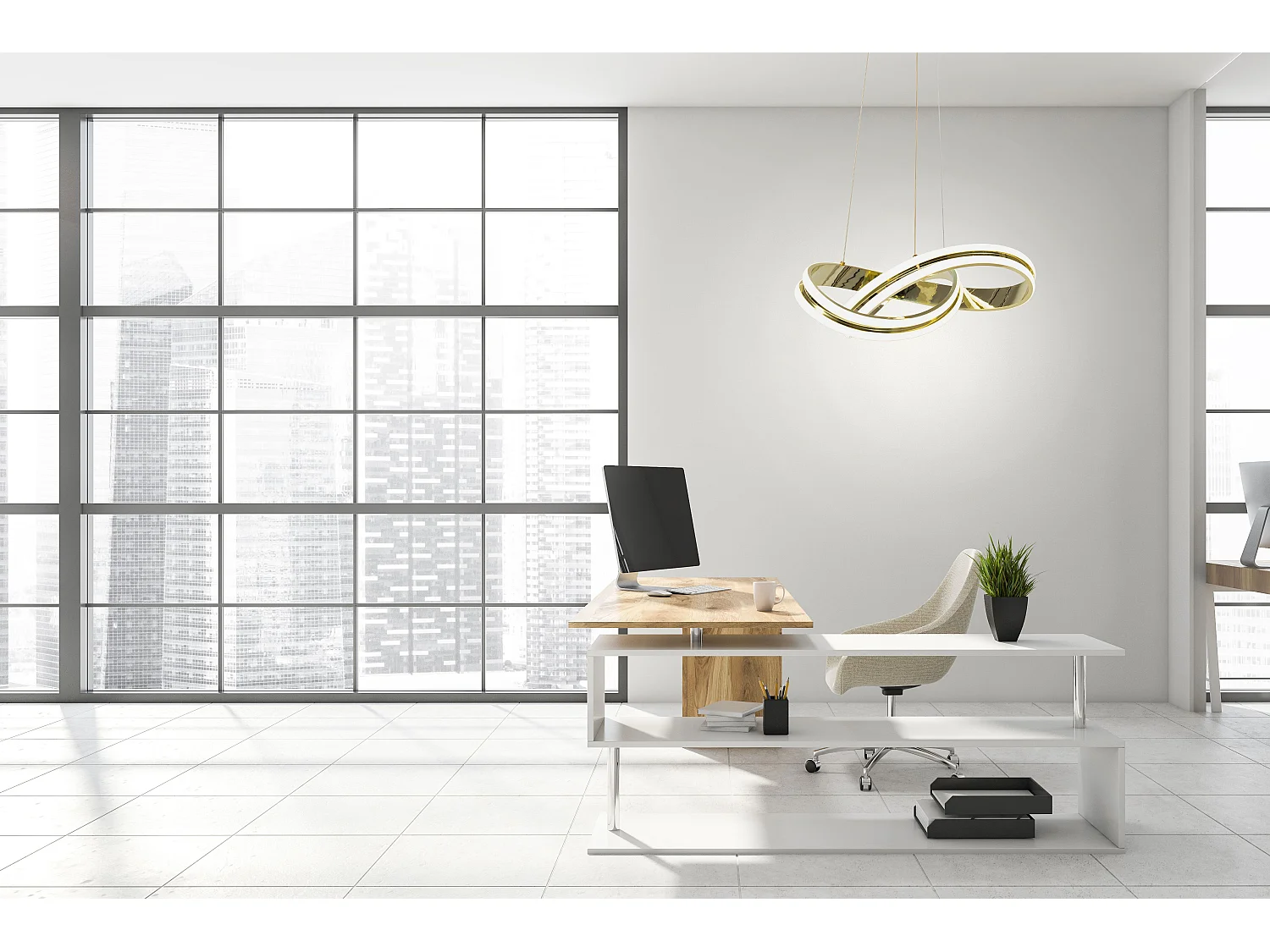 Candeeiro Suspenso Toolight Led App818-Cp Ring Gold