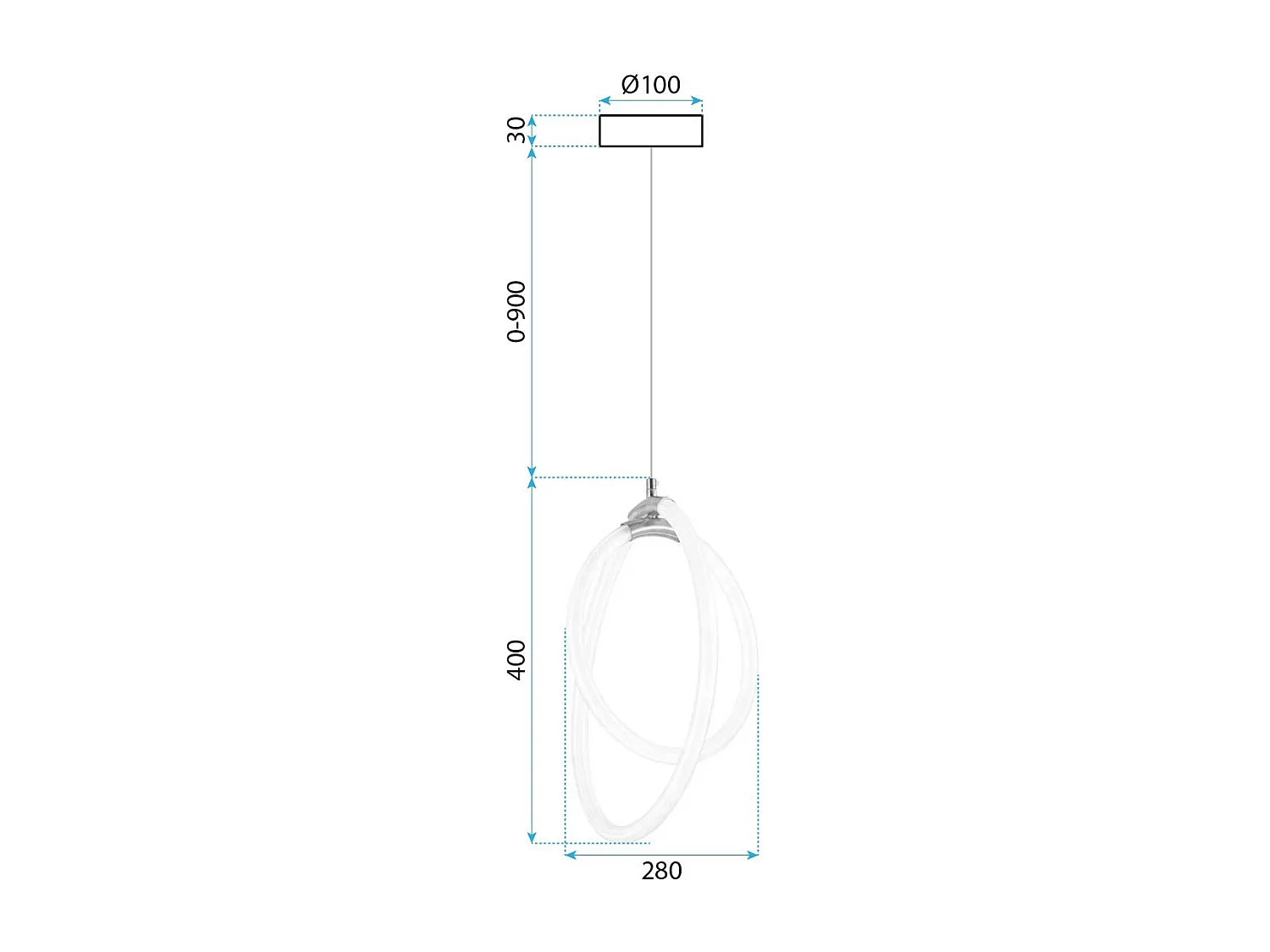 Toolight LED G019-CP hængelampe guld 43X22X43CM