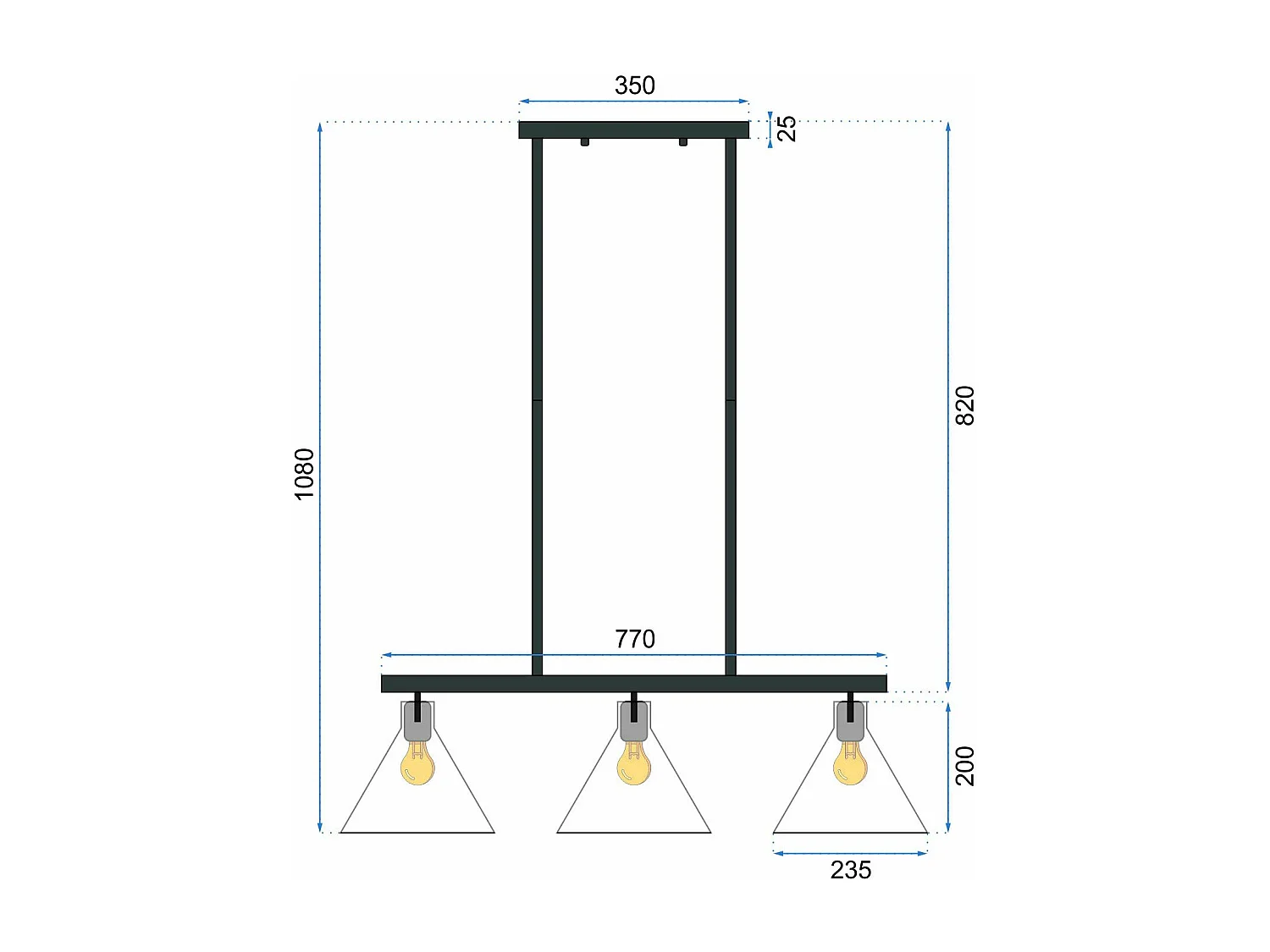 Lampe Suspendue Toolight App318-3Cp Black