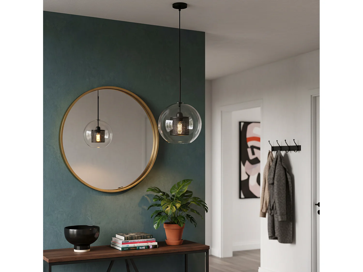 Toolight APP557-1CP hængelampe sort 60X20X60CM