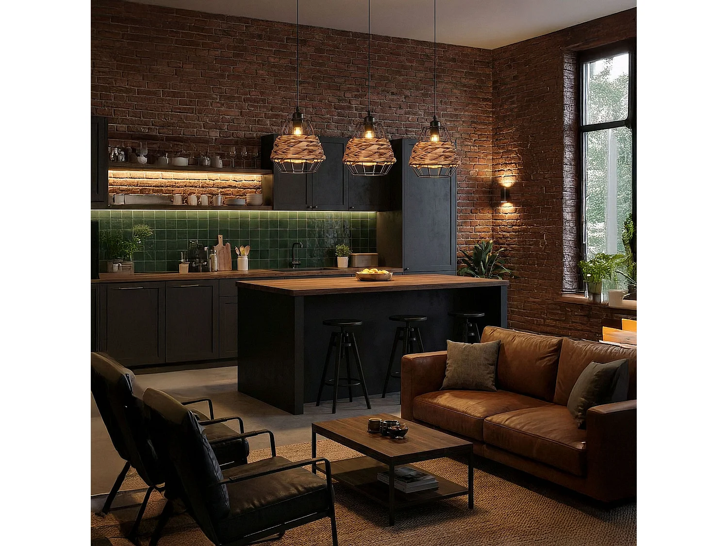 Lampe Suspendue Toolight App989-1Cp Black