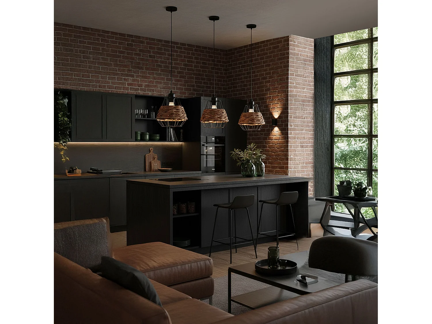 Lampe Suspendue Toolight App989-1Cp Black