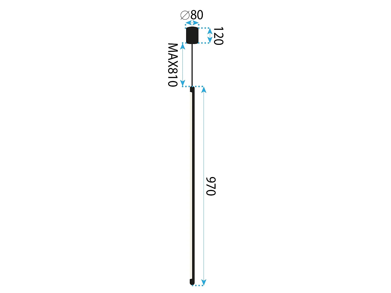 Lampada Toolight Led App1413-C 100Cm Black