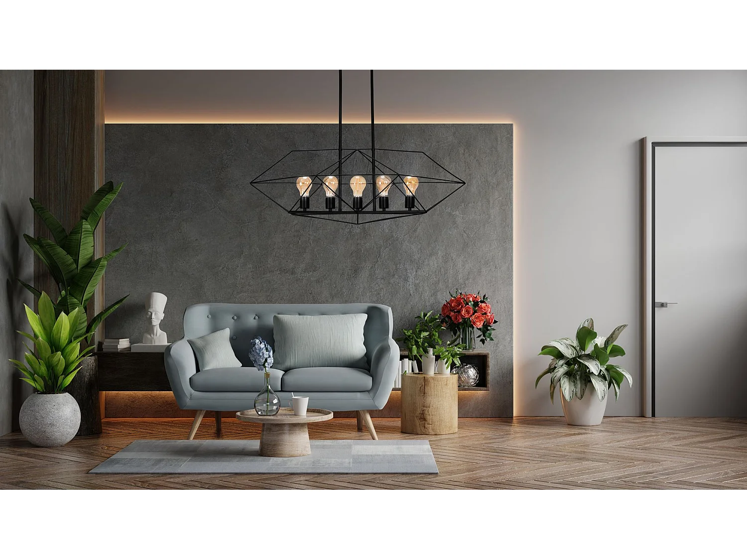 Lampe Suspendue Toolight App1037-5Cp Black