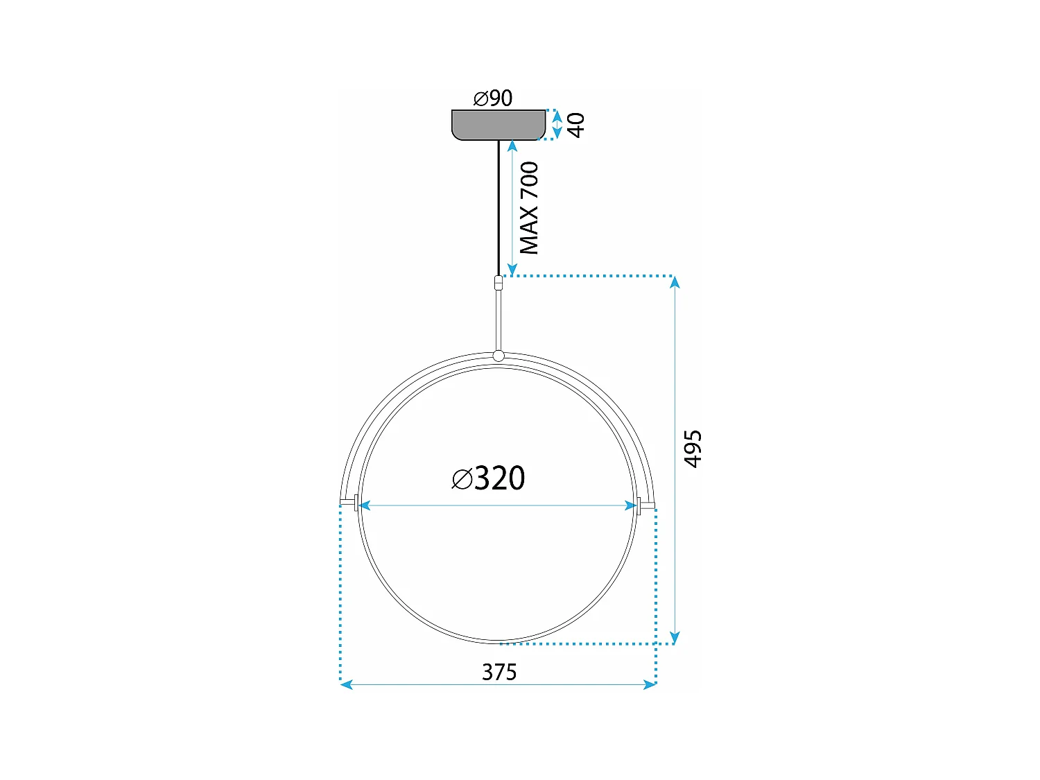 Lampe Suspendue Toolight Led App1426-C 35Cm Black