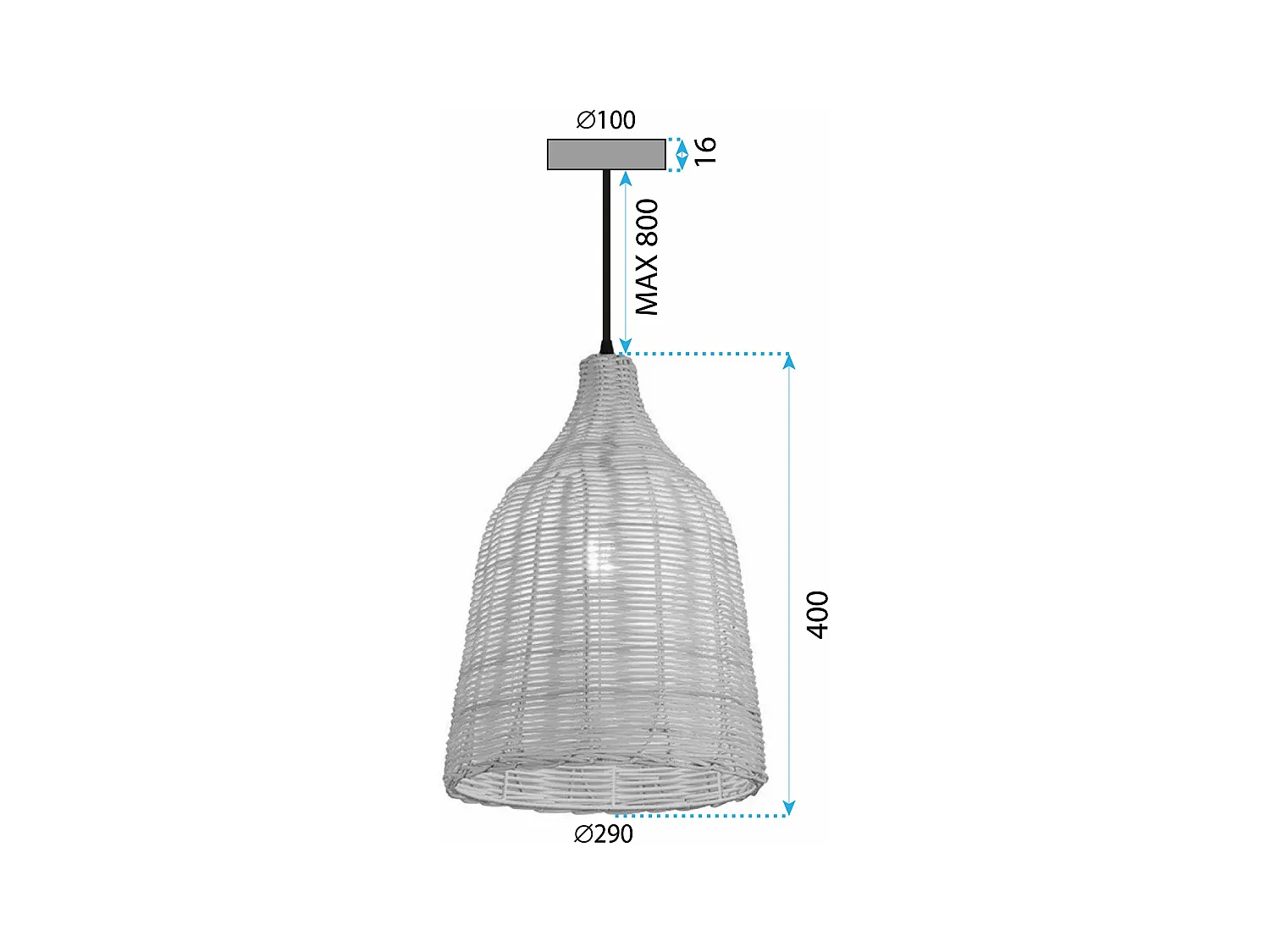Lampe Suspendue Toolight App1646-1Cp Boho Beige