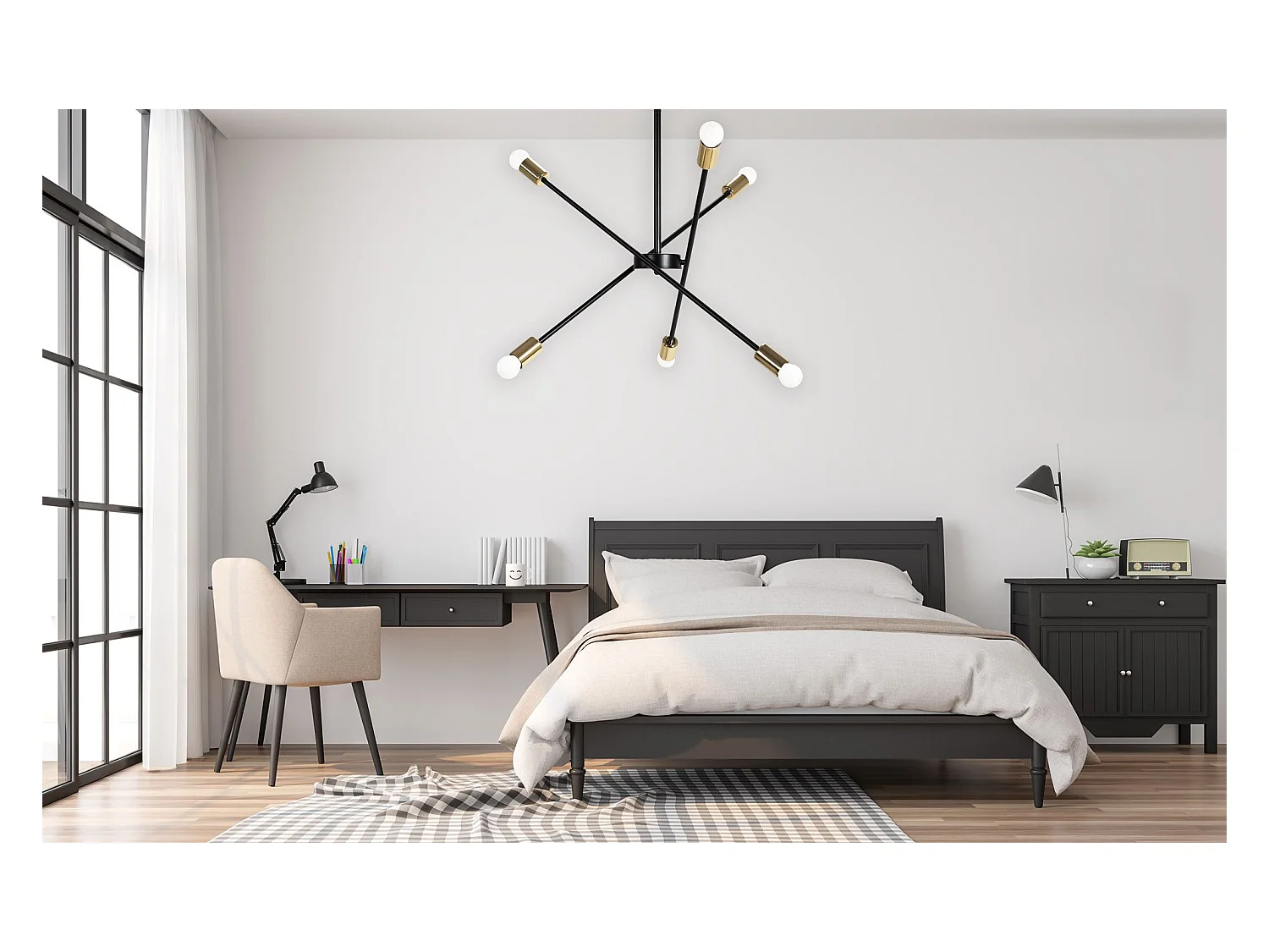 Lampe Suspendue Toolight App1116-6Cp Black