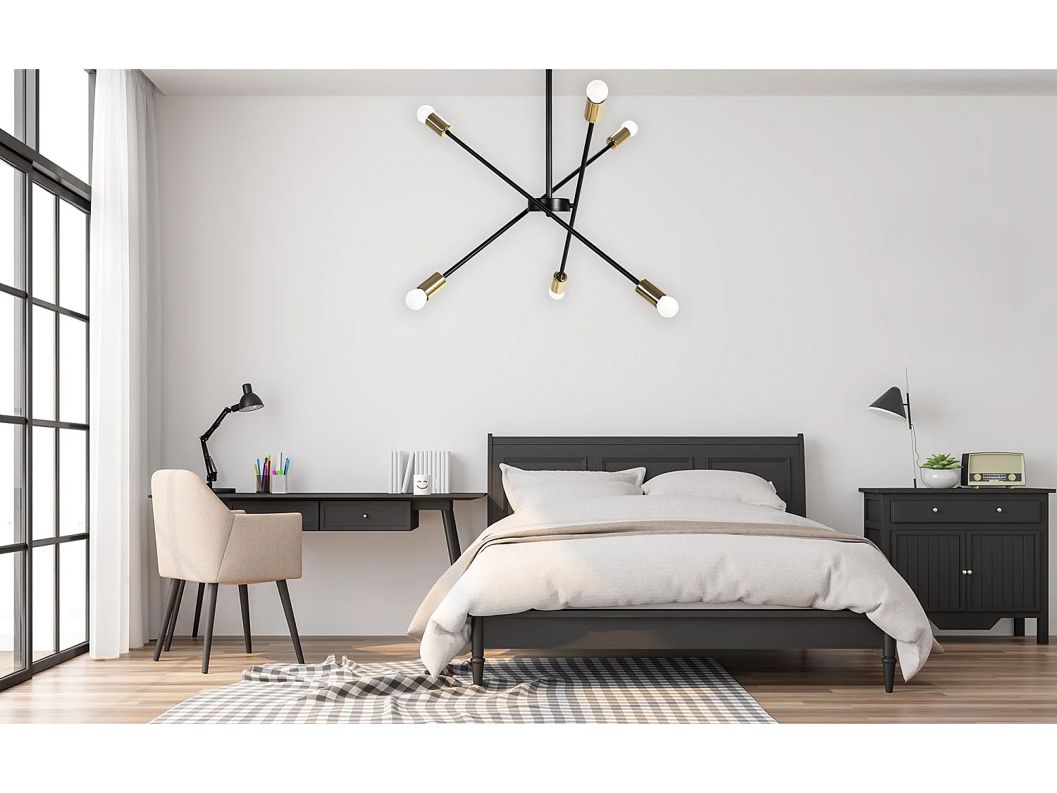 Lampe Suspendue Toolight App1116-6Cp Black