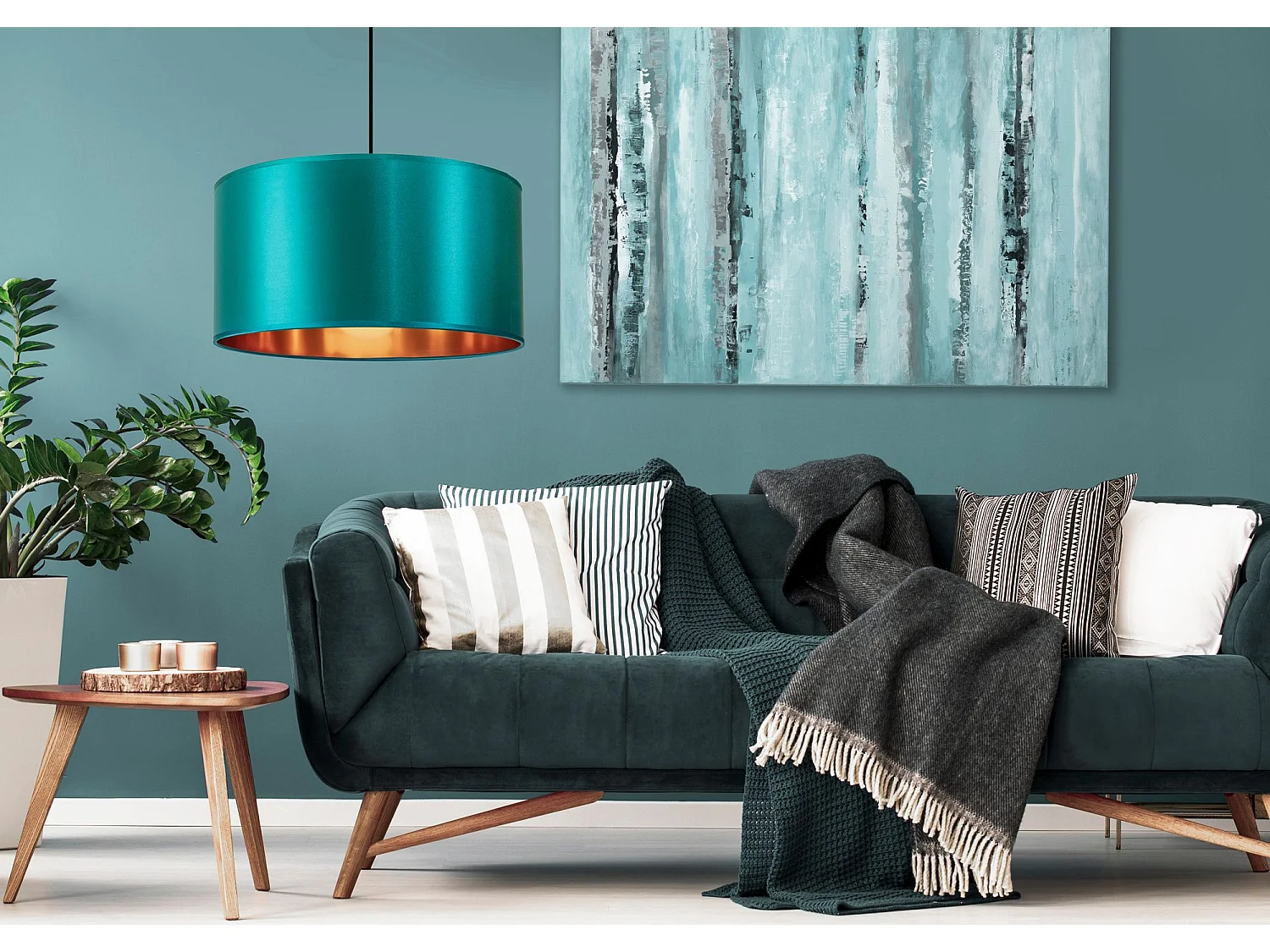 Candeeiro Suspenso Toolight App953-1Cp 36Cm Blue Gold