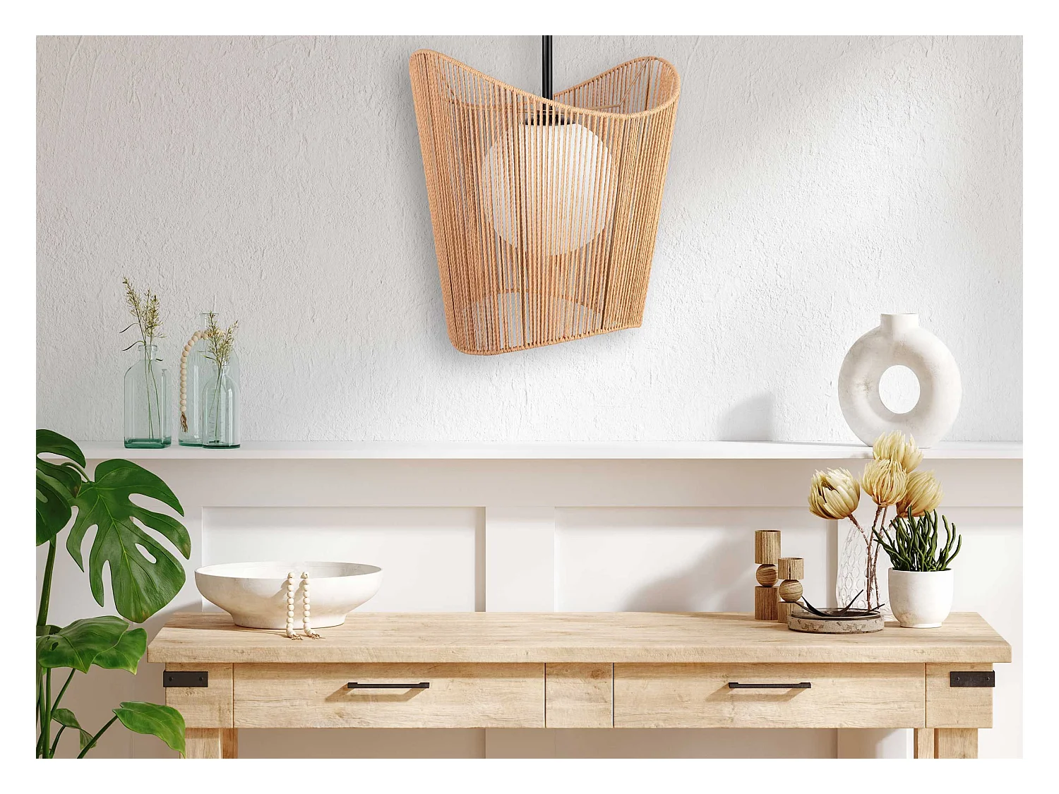 Lampe Suspendue Toolight App1588-1Cp Boho Beige