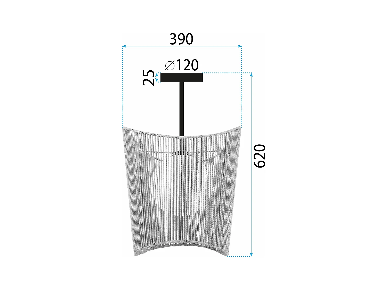 Lampe Suspendue Toolight App1588-1Cp Boho Beige