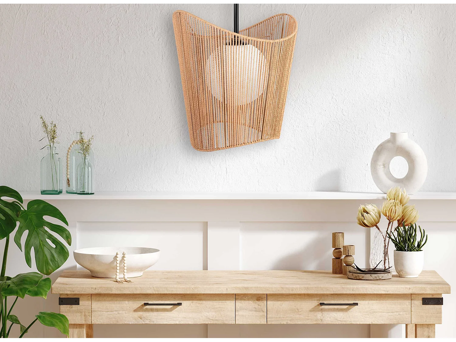 Lampe Suspendue Toolight App1588-1Cp Boho Beige