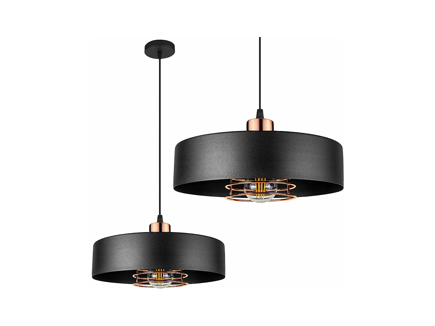 Lampe Suspendue Toolight App1246-1Cp Black Rose Gold