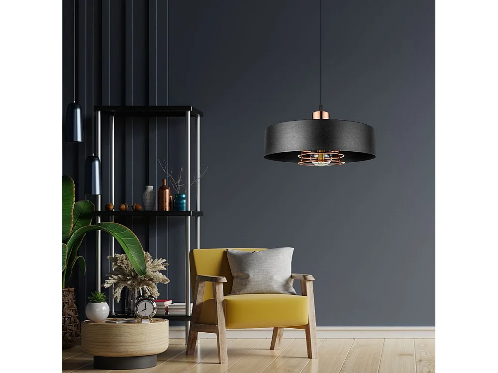 Lampe Suspendue Toolight App1246-1Cp Black Rose Gold