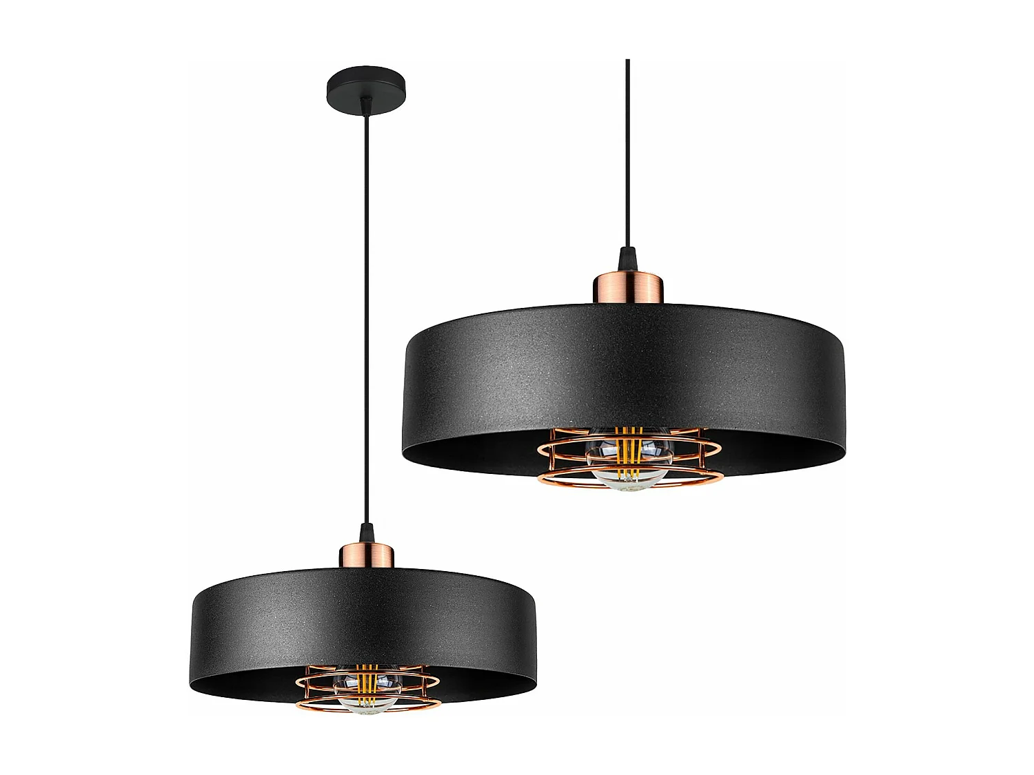 Lampe Suspendue Toolight App1246-1Cp Black Rose Gold