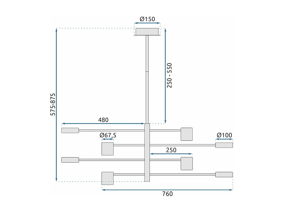 Lampe Suspendue Toolight App598-8C Black