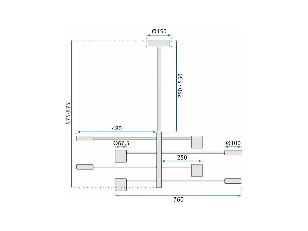 Lampe Suspendue Toolight App598-8C Black
