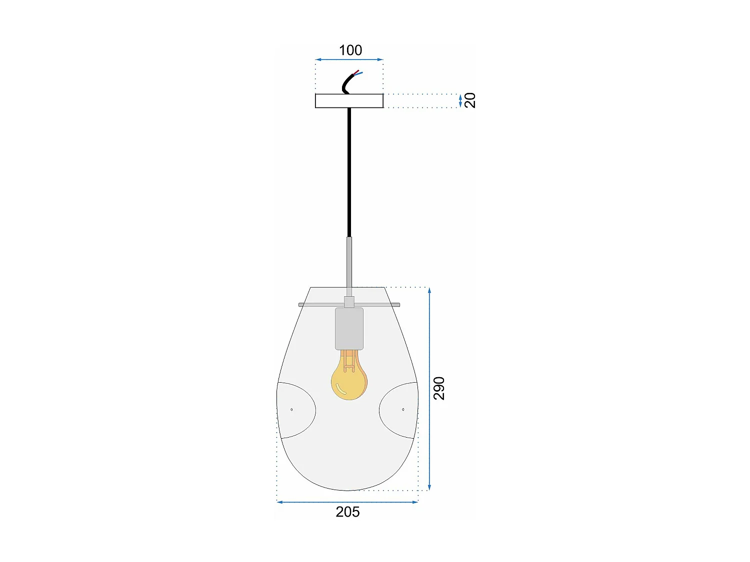 Lampe Suspendue Toolight App327-1Cp Blue