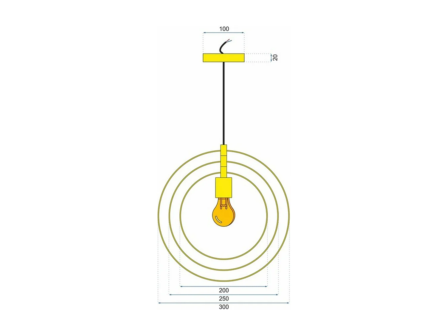 Lampe Suspendue Toolight App286-1Cp Gold