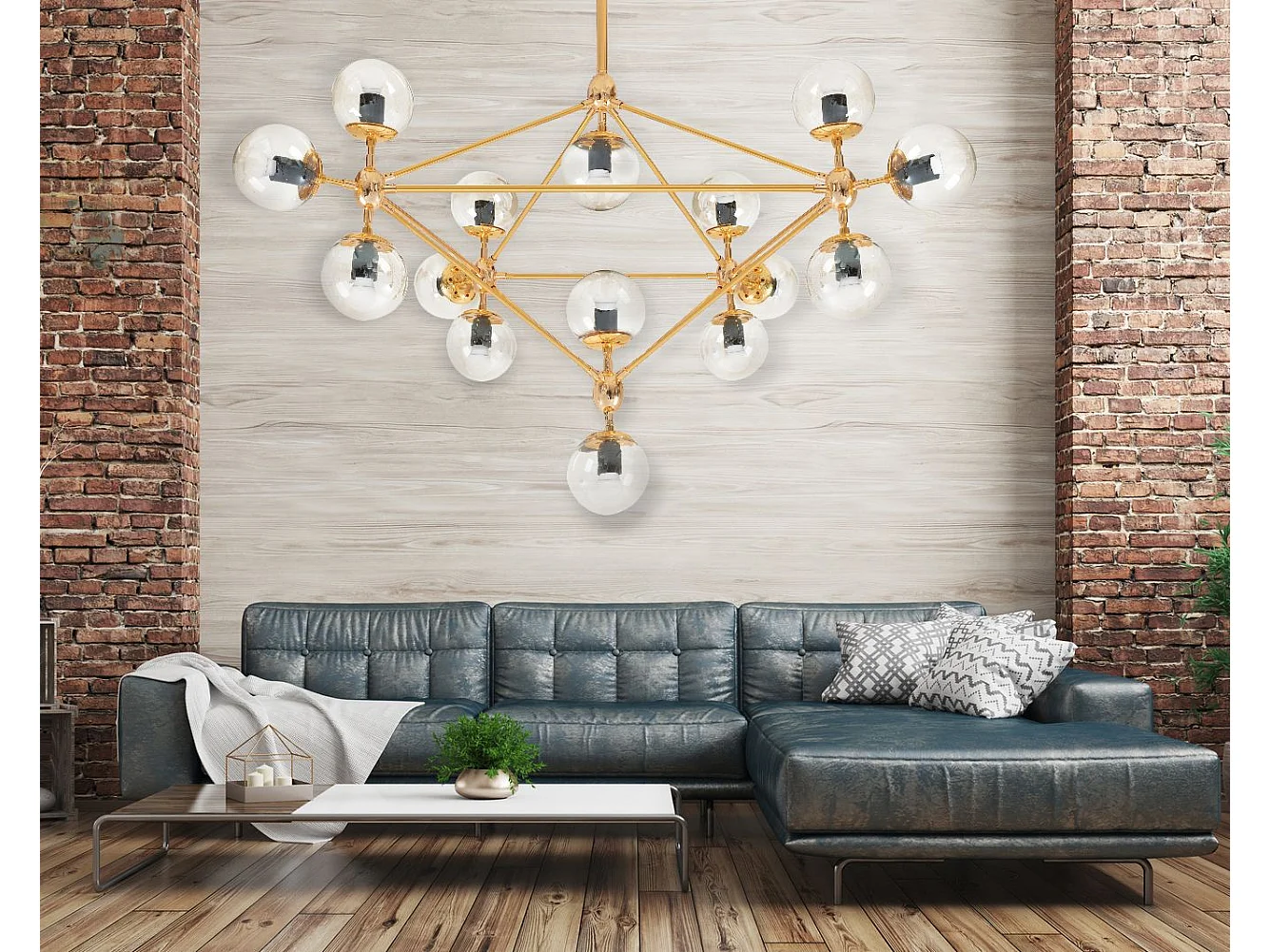 Lampe Suspendue Toolight App267-15C Gold