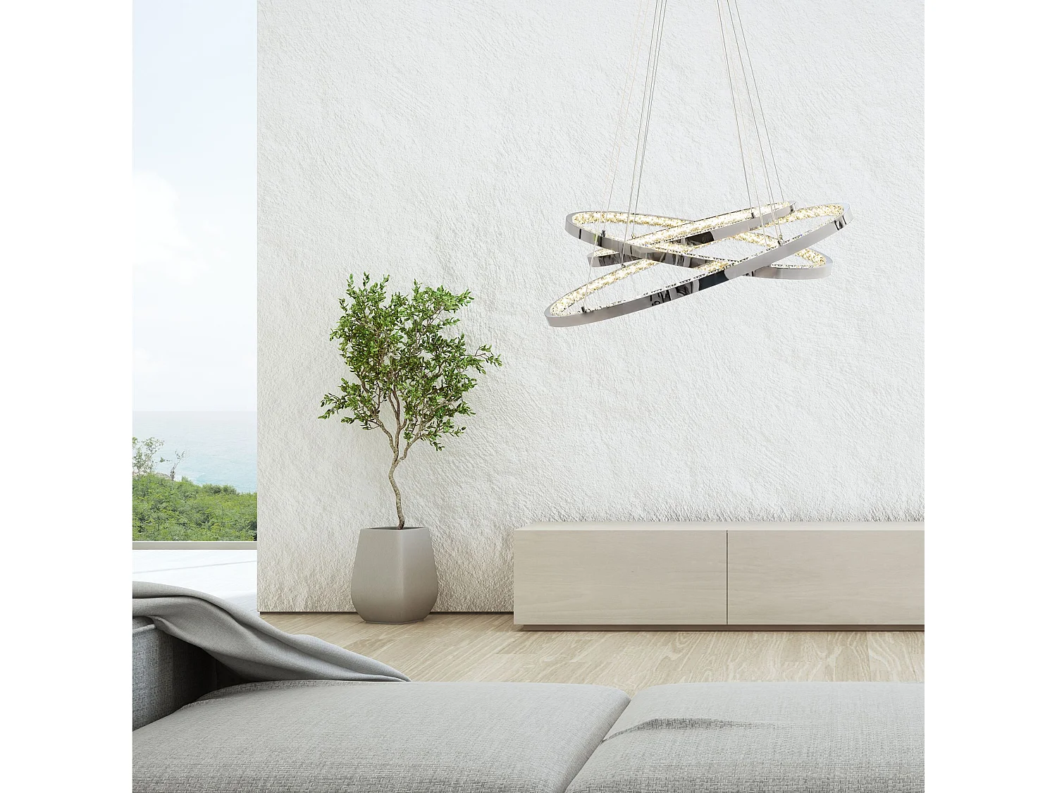 Candeeiro Suspenso Toolight App772-3Cp Light Grey