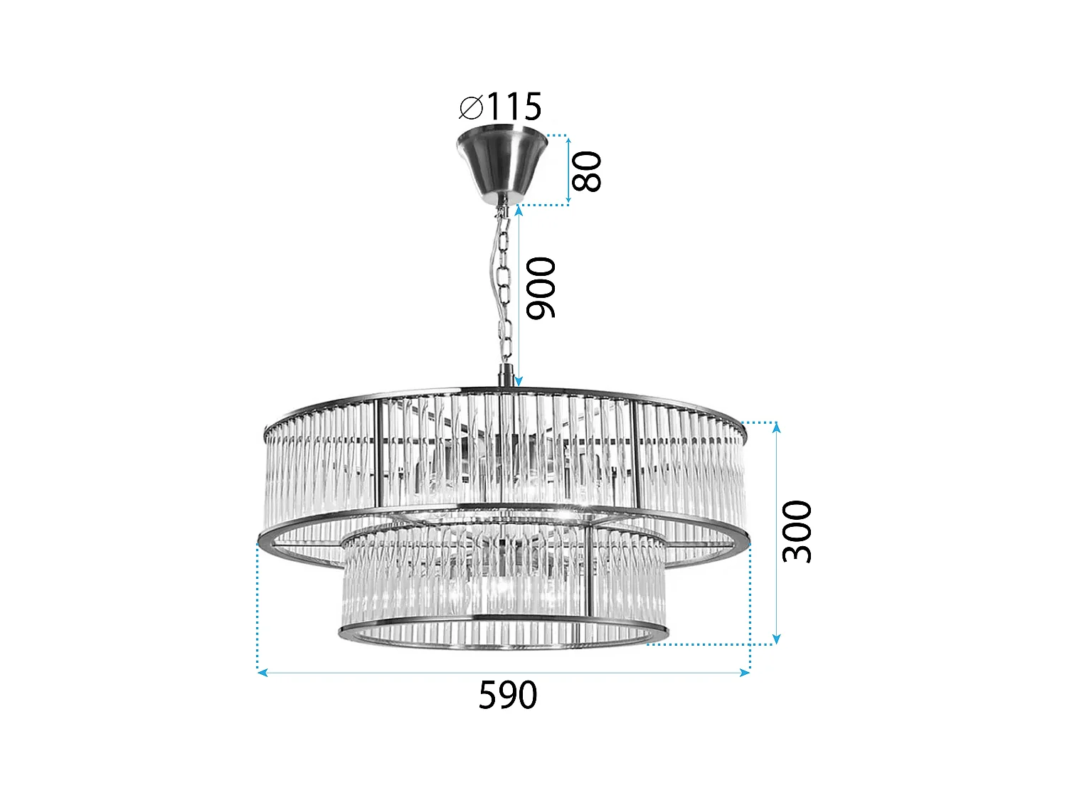 Lampada Toolight App1563-8Cp-2 Chrome