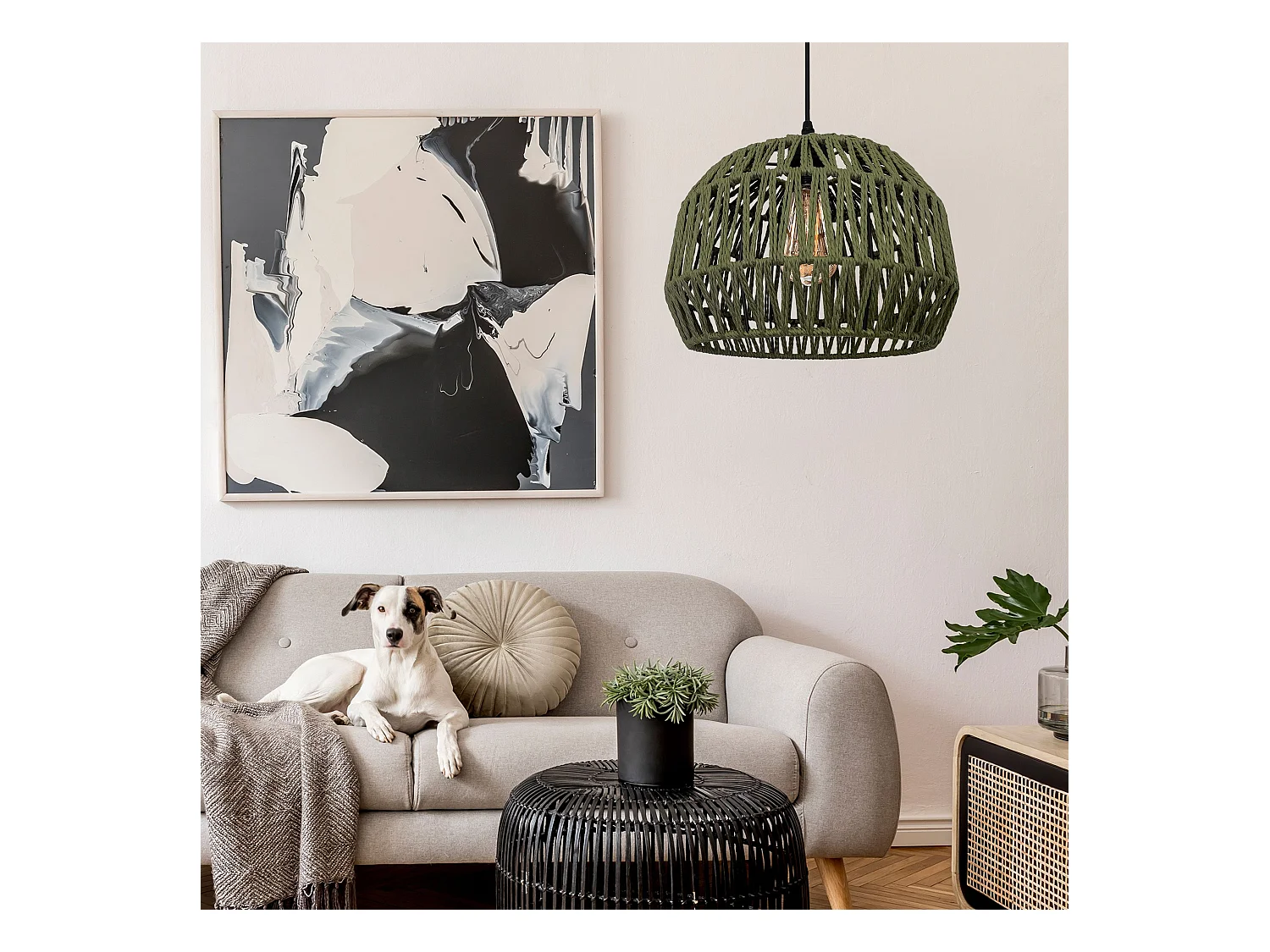 Lampe Suspendue Toolight App1293-1Cp Boho Green