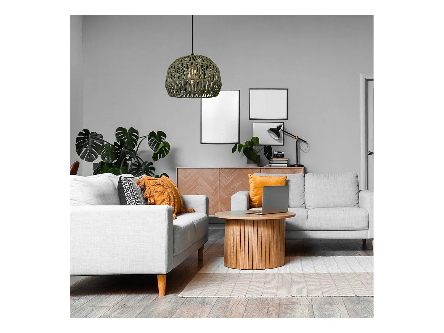 Lampe Suspendue Toolight App1293-1Cp Boho Green