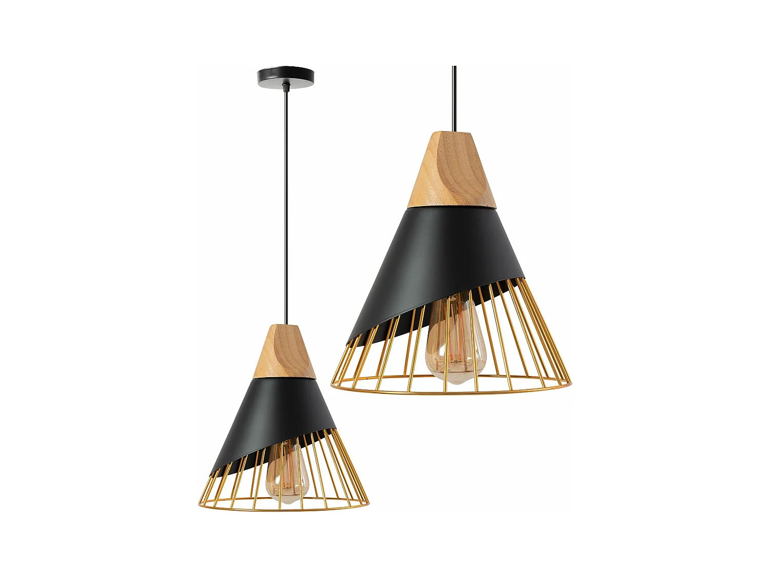 Lampe Suspendue Toolight App224-1Cp Black Gold