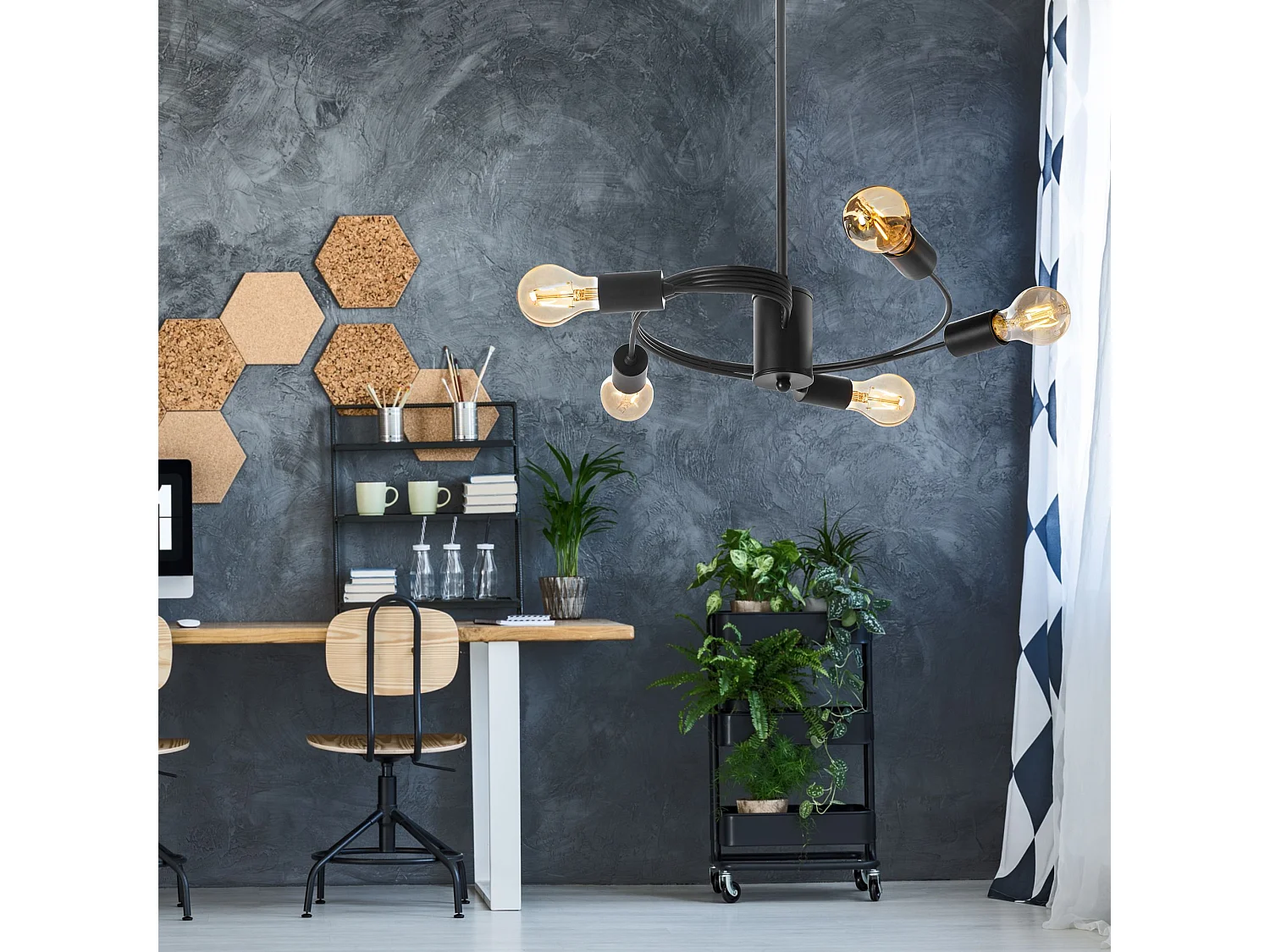 Lampe Suspendue Toolight App739-5Cp Black